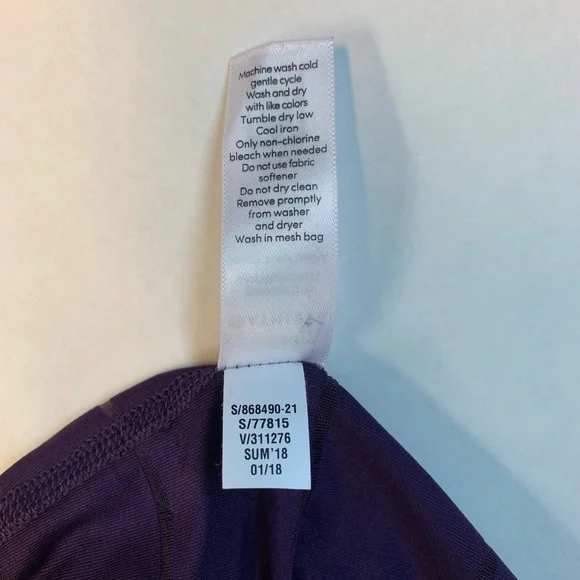 Athleta Chi High Neck Mesh Striped Racerback Tank Top Purple Womens Size XSP - Picture 6 of 7